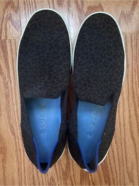 Rothy's Women's Slip-On Sneaker in Black/Brown leopard washable